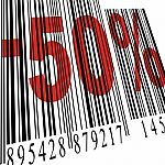 Bar Code With Discount Stock Photo