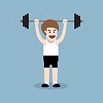 Barbell Behind The Neck Press Stock Photo