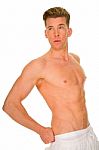 Bare Chested Man Stock Photo