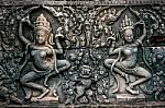 Bas Relief Statue Of Khmer Culture In Angkor Wat, Cambodia Stock Photo