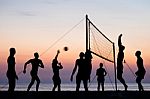 Beach Volleyball Stock Photo