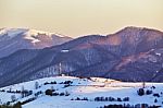 Beautiful Alps Winter Panoramic Aerial View Stock Photo