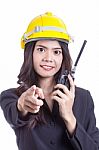 Beautiful Asian Woman Engineer Stock Photo