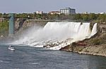 Beautiful Background With The Amazing Niagara Waterfall Us Side Stock Photo