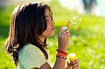 Beautiful Children Having Fun In The Park Stock Photo