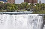 Beautiful Close Photo Of The Amazing Niagara Waterfall Us Side Stock Photo