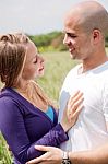 Beautiful Couple In Love Looking At Each Other Stock Photo