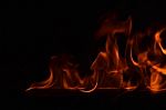 Beautiful Fire Flames On Black Background Stock Photo