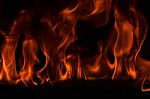 Beautiful Fire Flames On Black Background Stock Photo