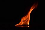 Beautiful Fire Flames On Black Background Stock Photo