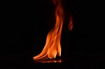 Beautiful Fire Flames On Black Background Stock Photo