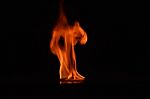 Beautiful Fire Flames On Black Background Stock Photo