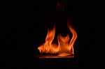 Beautiful Fire Flames On Black Background Stock Photo