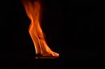 Beautiful Fire Flames On Black Background Stock Photo