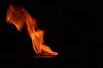 Beautiful Fire Flames On Black Background Stock Photo