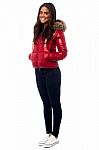 Beautiful Girl Wearing Winter Jacket Stock Photo