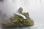 Beautiful Photo Of The Amazing Niagara Falls And The Rocks Stock Photo