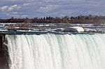 Beautiful Photo Of The Powerful Niagara Falls And The Ice Stock Photo