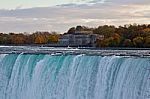 Beautiful Postcard Of Amazing Powerful Niagara Waterfall Stock Photo