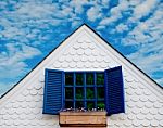 Beautiful Windows On  Old Building Stock Photo