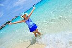 Beautiful Woman On Beach In Thailand Stock Photo