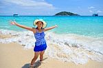 Beautiful Woman On Beach In Thailand Stock Photo