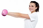 Beautiful Young Girl Working Out Stock Photo