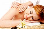 Beautiful Young Woman Getting Spa Massage Stock Photo