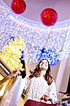 Beautiful Young Woman Holding Shopping Bags Stock Photo