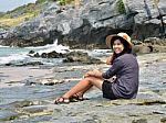 Beautiful Young Woman On Beach Stock Photo