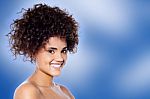 Beauty Woman With Curly Hair Stock Photo