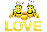 Bee In Love Stock Photo