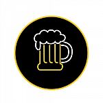 Beer Mug Foam  Neon Sign Icon Stock Photo