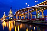 Bhumibol Suspension Bridge In Thailand Stock Photo