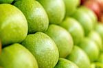 Big Stack Of Green Apples Stock Photo