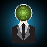 Bitcoin With Business Suit Stock Photo