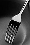 Black And White Stainless Steel Fork Stock Photo