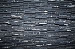 Black Brick Wall Stock Photo