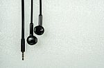 Black Earphone Or Earphones On White Background The Black Earpho Stock Photo