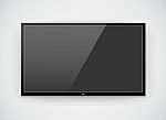 Black Empty LCD TV Screen Stock Photo