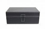 Black Leather Box On White Background Stock Photo