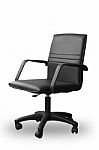 Black Leather Office Chair Stock Photo