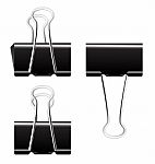 Black Paper Binder Clip Stock Photo