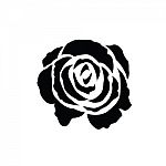 Black Silhouette Of Rose Stock Photo