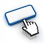 Blank Button With Hand Cursor Stock Photo