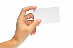 Blank Card In A Hand Stock Photo