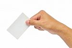 Blank Card In A Hand Stock Photo