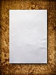 Blank Paper On Old Wall Stock Photo