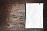 Blank Paper With Clipboard Stock Photo