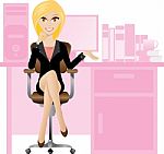 Blonde Secretary Stock Photo